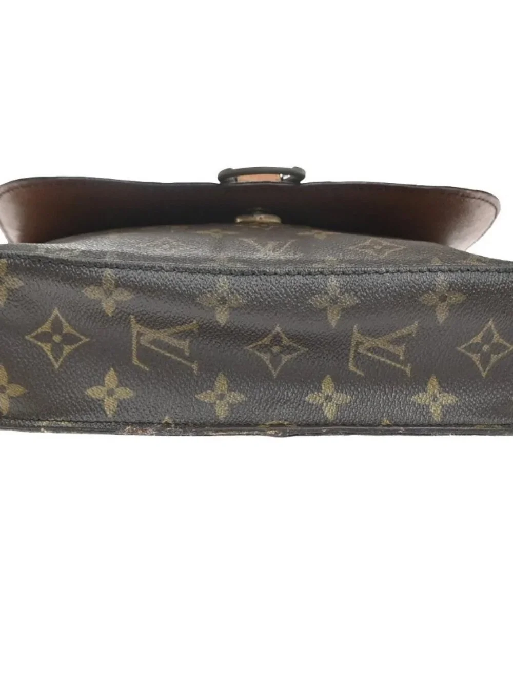 LOUIS VUITTON Saint Cloud GM Shoulder Bag Monogram Leather Brown M51242 32YH880